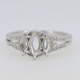 Sterling Silver Semi Mount Ring Setting Marquise MQ 8x4mm 6x3mm Topaz - Syzjewelry